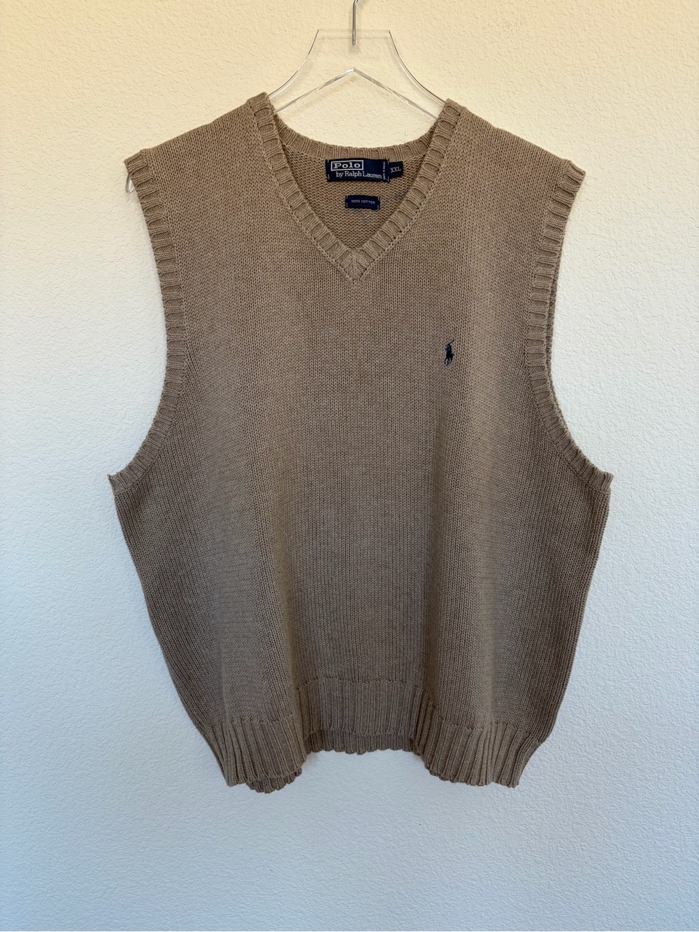 Polo by Ralph Lauren Beige V-Neck Sweater Vest |  XXL